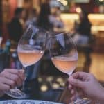 Celebrating a special dinner For the anniversary at the Cava bien marché